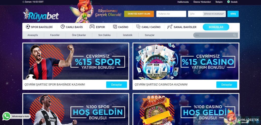 Rüyabet bonus ve Promosyonlar, Rüyabet deneme bonusu